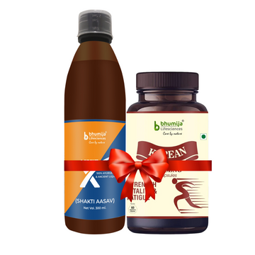 Complete Performance Combo: Bhumija's Active X (Shakti Aasav) With Korean ginseng 60 Capsules
